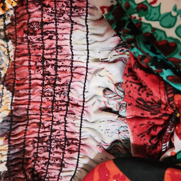 Vintage Jr's xl sundress padded, silk/ polyester - Picture 3 of 5